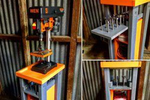 Rolling Drill Press Cart: With Bonus Storage woodworking plan