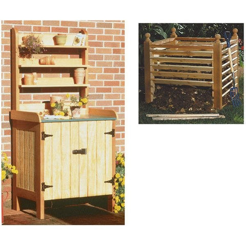Woodworking Project Paper Plan to Build Potting Table & Compost Bin - Image 1