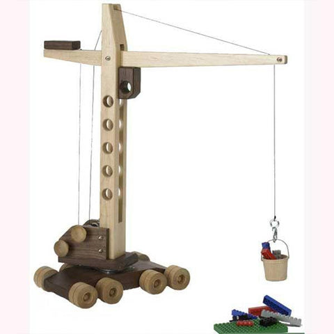 Downloadable Woodworking Project Plan to Build Contractor Grade Mobile Crane Toy woodworking plan