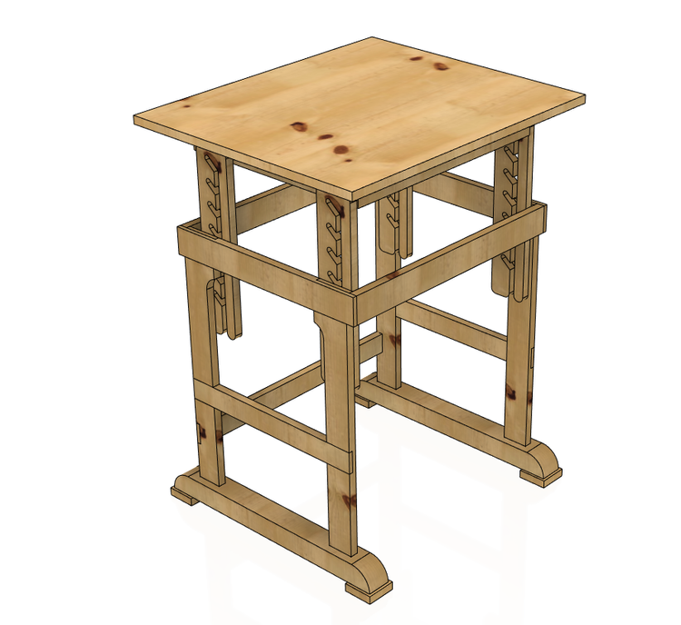 Fisher’s Adjustable Desk woodworking plan