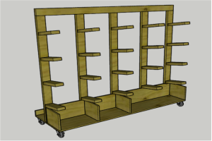 Rolling Vertical Scrap Wood Storage woodworking plan