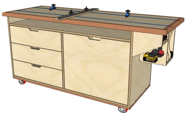 Mobile Assembly Workbench, Compact Workbench, Outfeed Table – Digital Download / Build Plans / Woodworking Plans woodworking plan