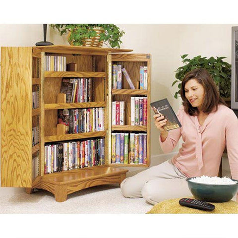 Downloadable Woodworking Project Plan to Build Media Storage for movies, music, and more woodworking plan