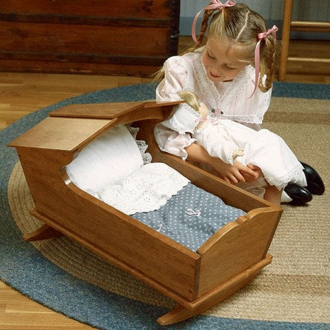 Woodworking Project Paper Plan to Build Cherry Doll’s Cradle woodworking plan