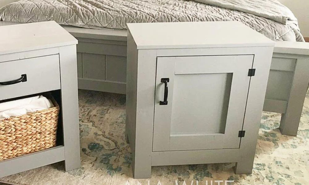 Cabinet Style Farmhouse Nightstand with Door woodworking plan