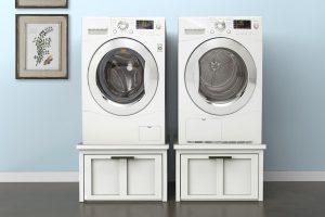 Washer & Dryer Pedestals with Storage woodworking plan