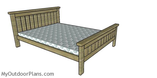 2×4 FULL SIZE BED FRAME PLANS - Image 1