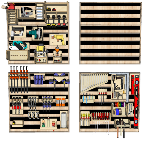 French Cleat Organizers Mega Combo Build Plans woodworking plan