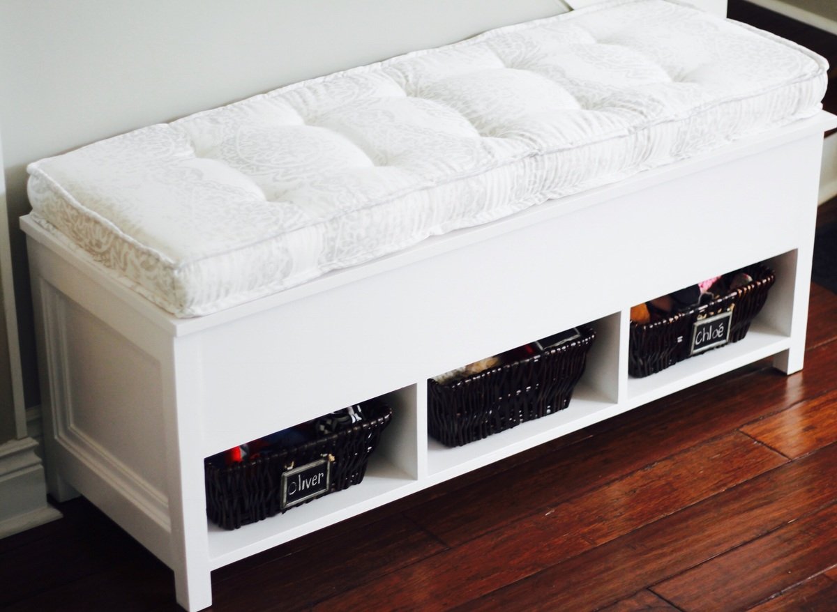 Flip Top Storage Bench with Cubbies - Image 1