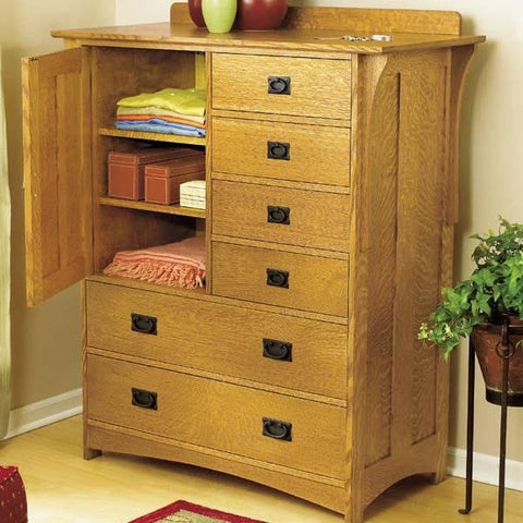 Woodworking Project Paper Plan to Build Arts and Crafts Dresser - Image 1