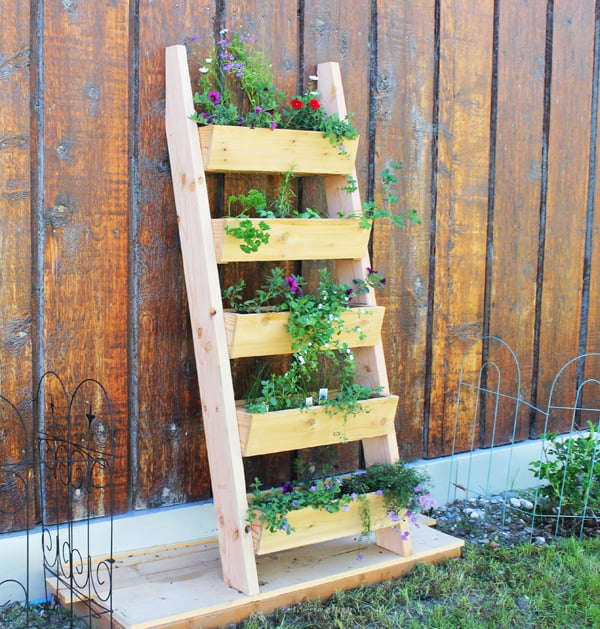 Cedar Vertical Tiered Ladder Garden Planter - Image 1