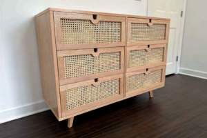 Modern Dresser with Cane Drawers - Image 1