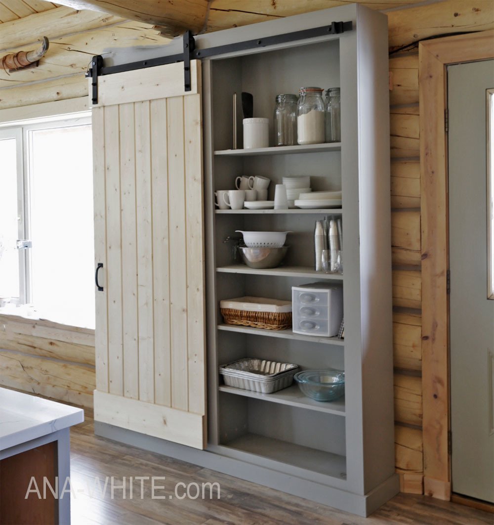 Barn Door Cabinet or Pantry woodworking plan