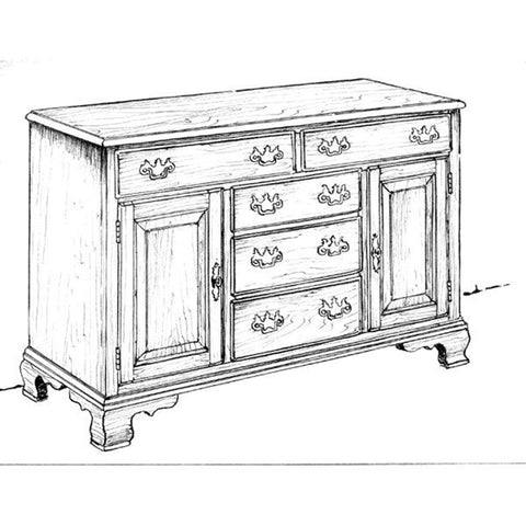 Woodworking Project Paper Plan to Build Large Buffet - Image 1