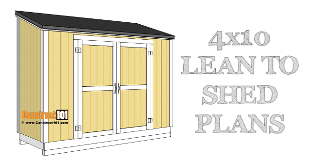4×10 Lean To Shed Plans – Free PDF – Material List - Image 1