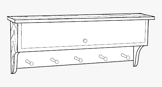 Shaker Style Coat and Mitten Rack - Image 1