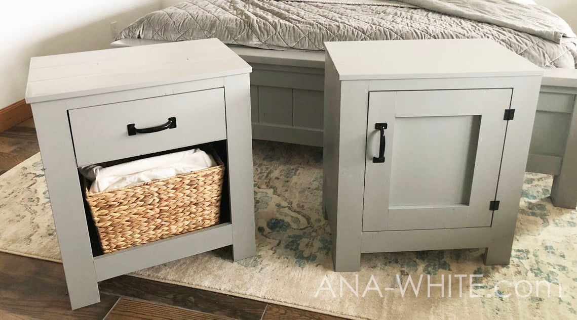 Cabinet Style Farmhouse Nightstand with Drawer - Image 1
