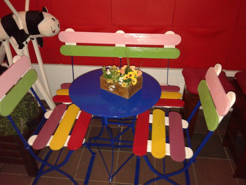 Colourful Bench and Chairs - Image 1