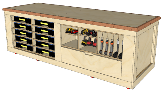 Assembly Table Mobile Workbench, Mobile Workbench, Outfeed Table – Digital Download woodworking plan