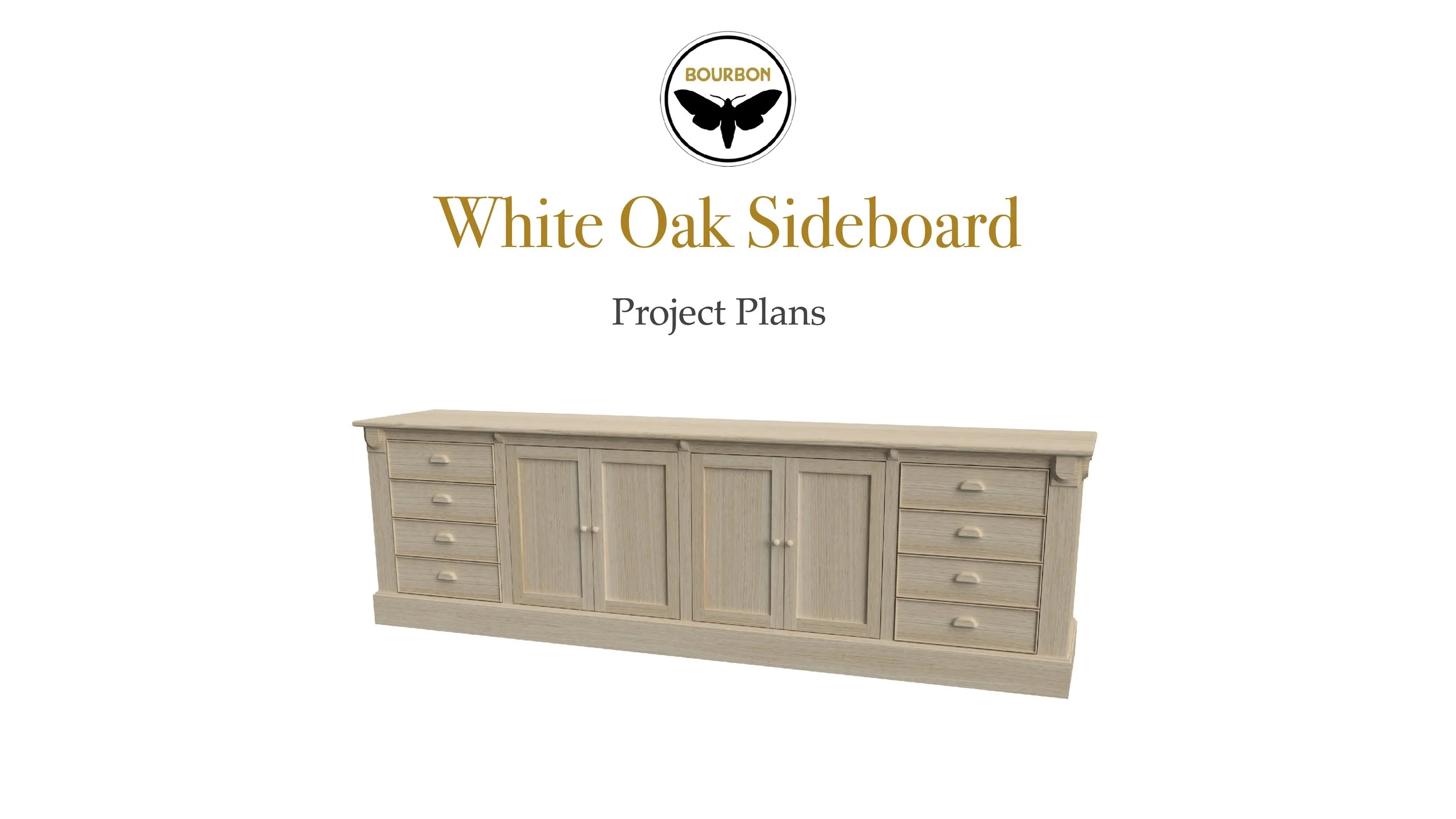 Large White Oak Sideboard Plans - Image 1