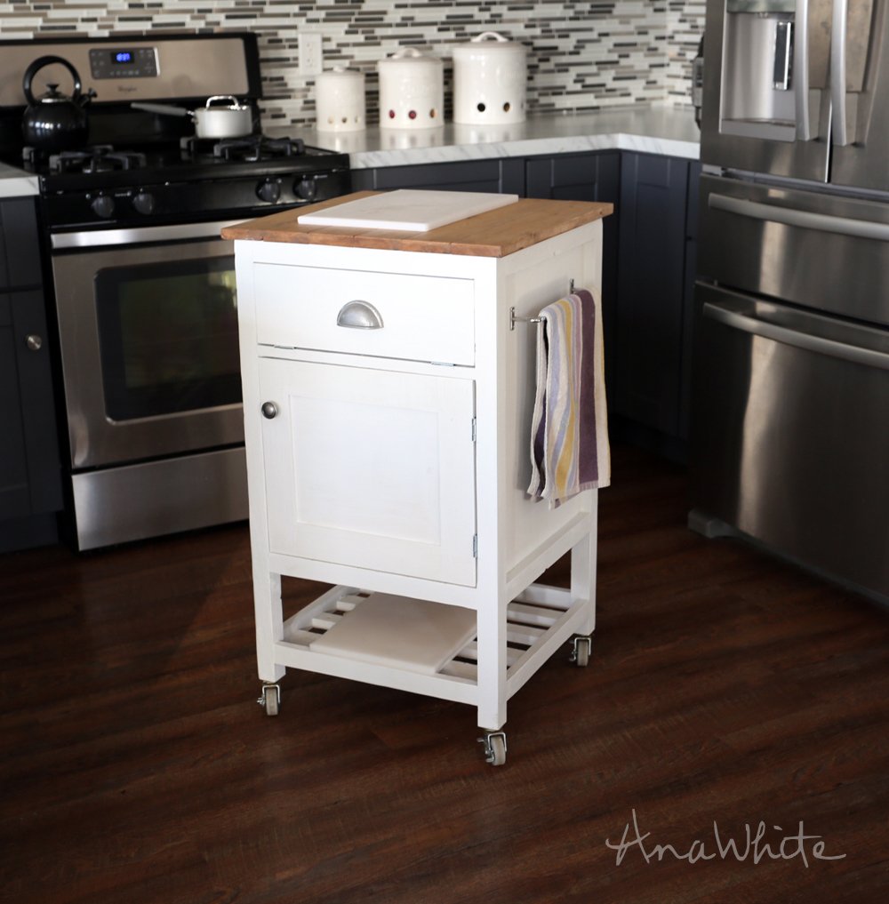 HOW TO: Small Kitchen Island Prep Cart with Compost woodworking plan