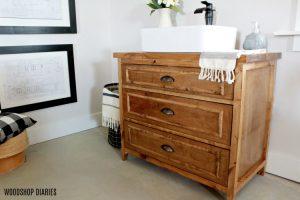 DIY Single Sink Vanity with Drawers woodworking plan
