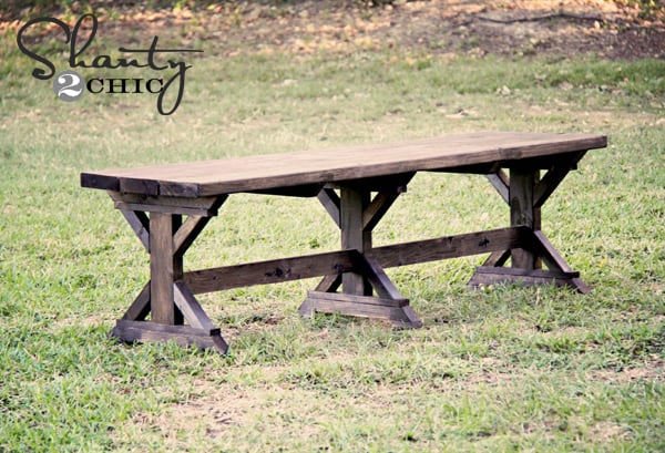 DIY Bench – Farmhouse Style woodworking plan