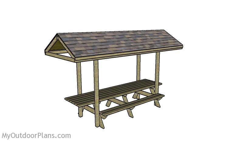 12 FOOT PICNIC TABLE WITH ROOF PLANS - Image 1