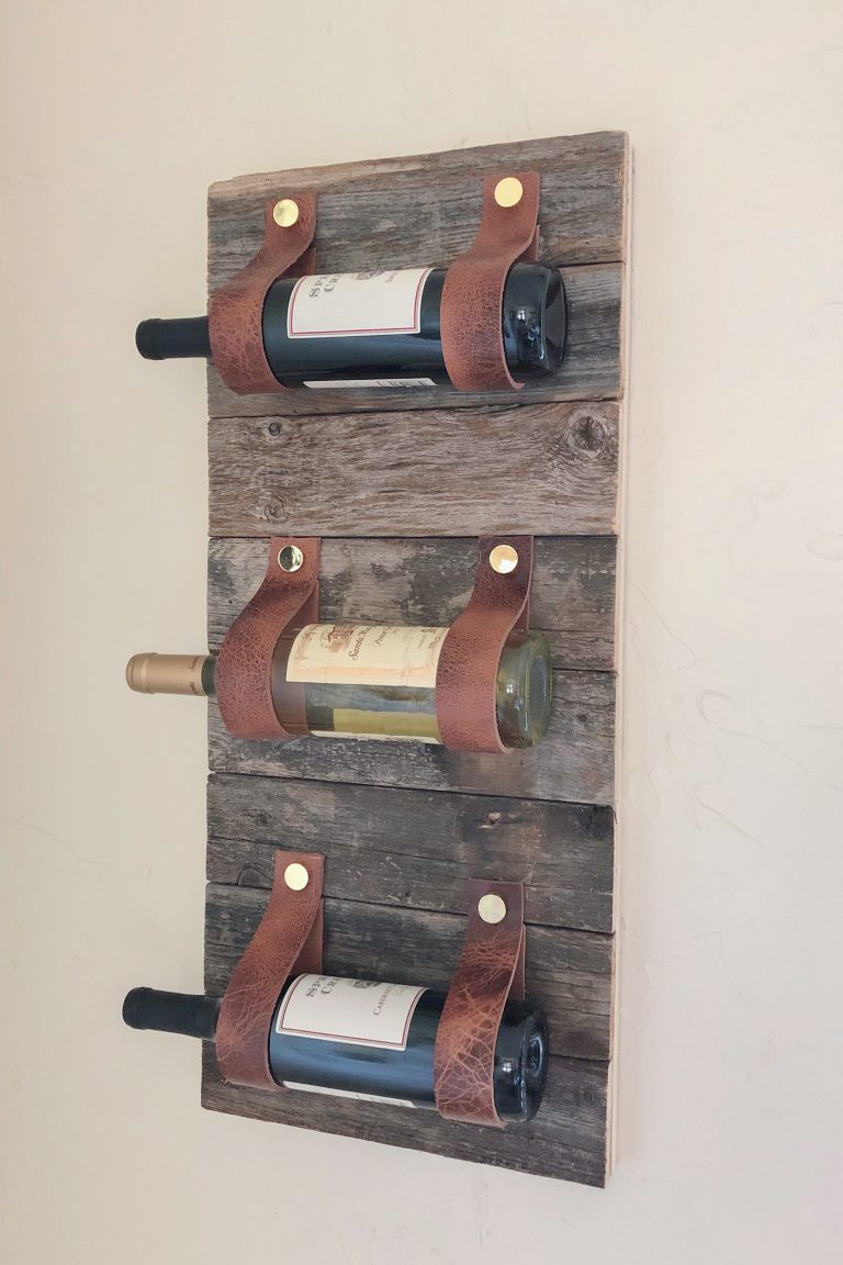 DIY Wood and Leather Wine Rack - Image 1