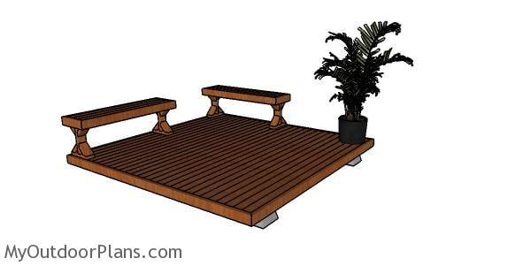 GROUND LEVEL DECK MADE FROM 2X4S PLANS - Image 1