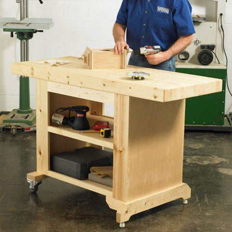 Downloadable Woodworking Project Plan to Build Budget-Friendly Workbench woodworking plan