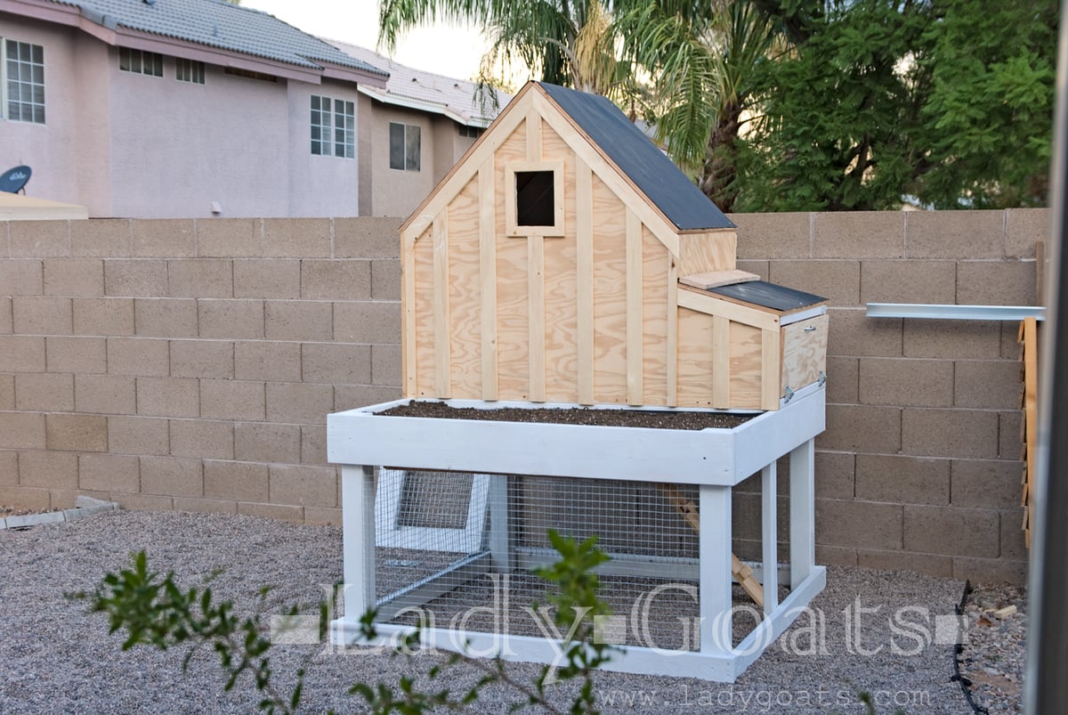Small Chicken Coop with Planter, Clean Out Tray and Nesting Box - Image 1