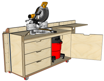 Mobile Miter Saw Station – Build Plans | Woodworking Plans, Miter Saw Workbench - Image 1