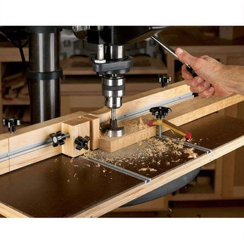 Downloadable Woodworking Project Plan to Build Feature-Packed Drill-Press Table woodworking plan