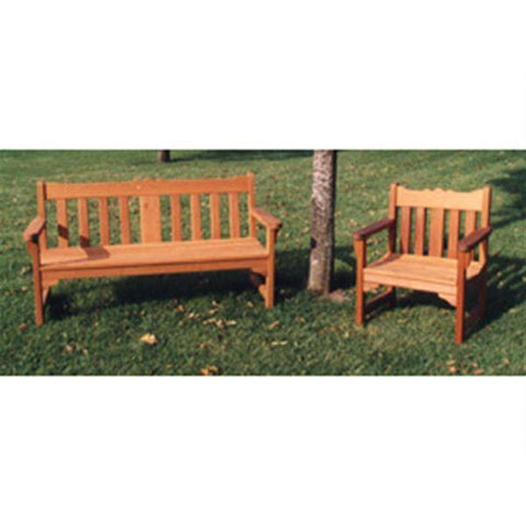Woodworking Project Paper Plan to Build English Style Garden Bench and Chair - Image 1