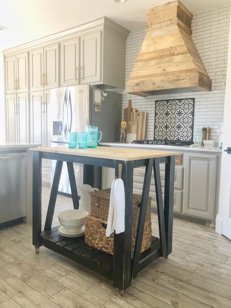 DIY Modern Farmhouse Kitchen Island Cart - Image 1