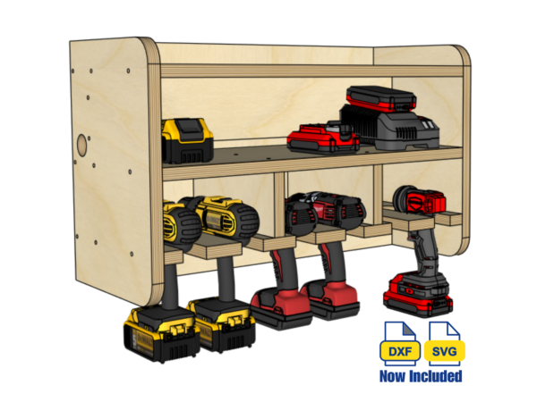 6 Slot Power Tool Charging Station – Build Plans and CNC Files woodworking plan