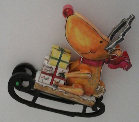 Deer in Sleigh Woodworking Pattern and Picture - Image 1