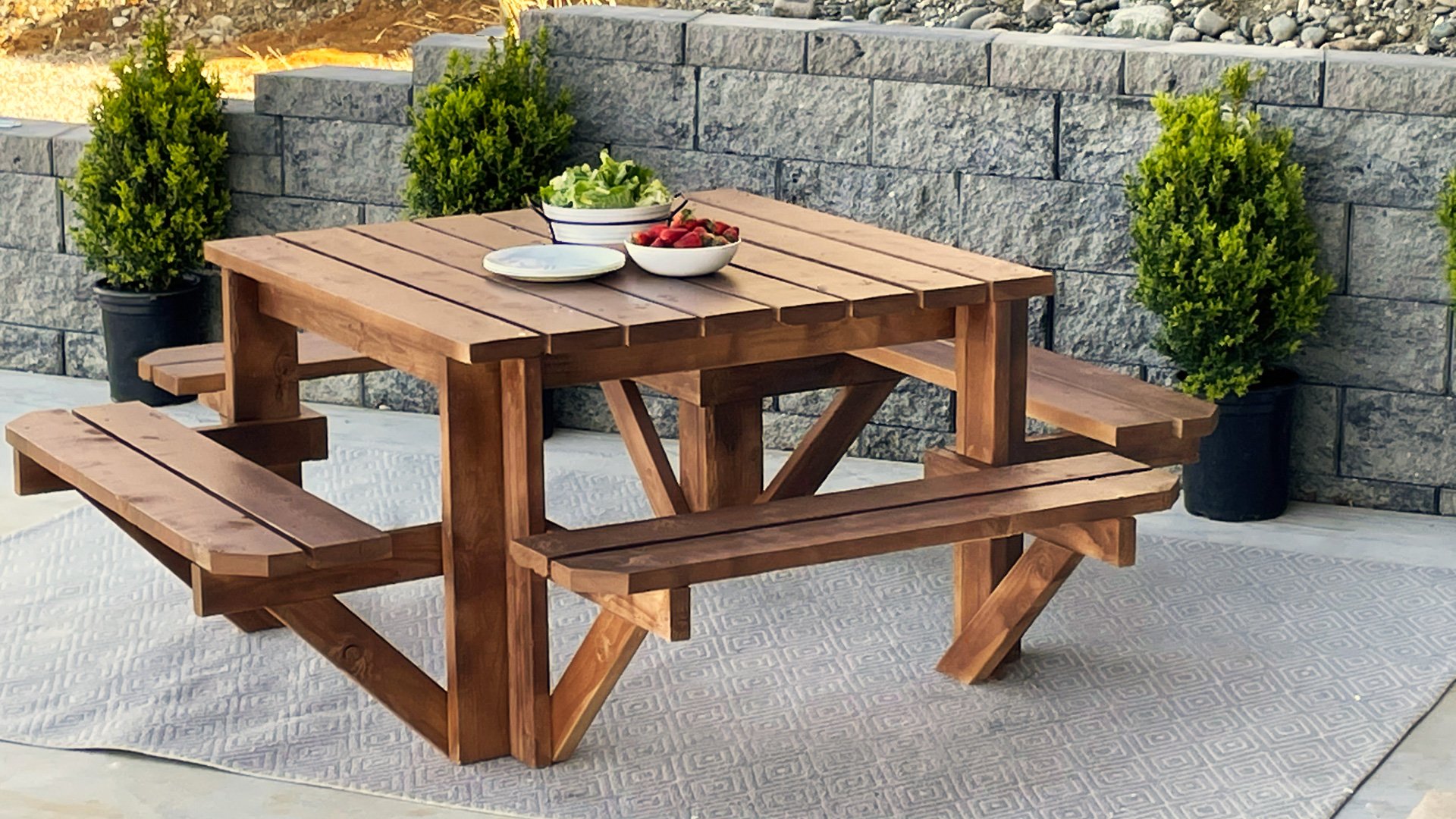 Square Picnic Table - Image 1