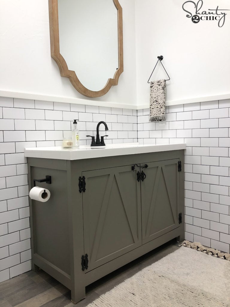 DIY Modern Farmhouse Bathroom Vanity woodworking plan