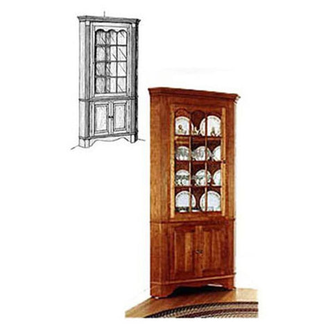 Woodworking Project Paper Plan to Build Colonial Corner Cabinet - Image 1