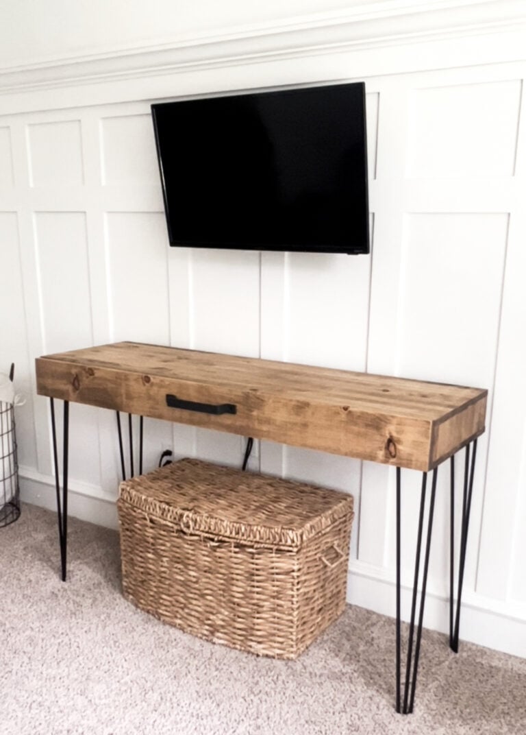 DIY TV Console Table with Hidden Storage woodworking plan
