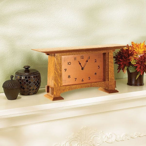 Woodworking Project Paper Plan to Build Arts & Crafts Mantel Clock - Image 1
