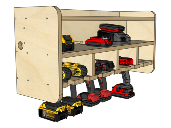 8 Slot Power Tool Charging Station – Build Plans woodworking plan