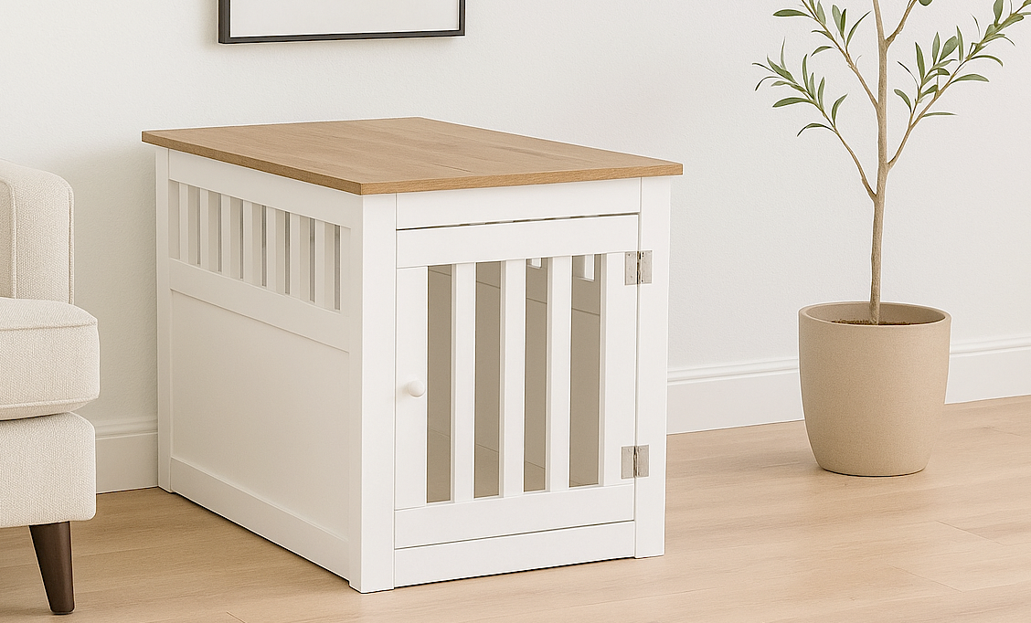 Large Wood Pet Kennel End Table woodworking plan